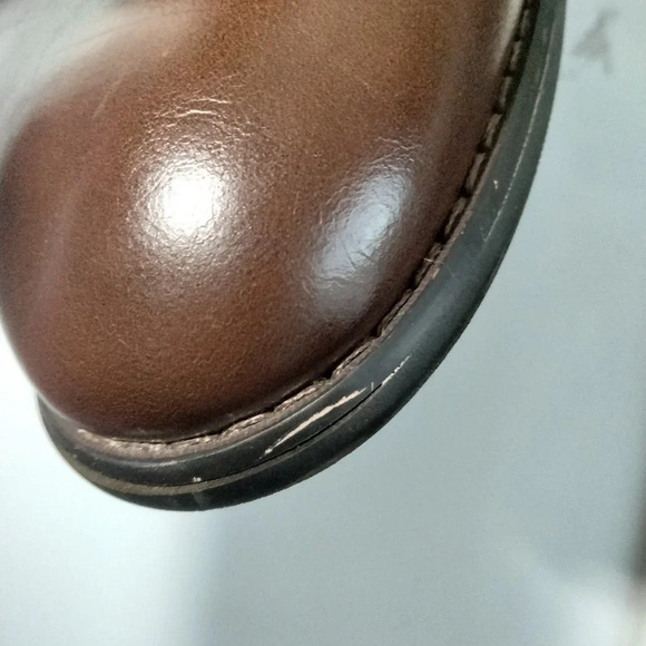 H&M Mens 8.5 US/41EUR Brown Leather Lace up Dress Shoes 1" Heel. - Picture 4 of 11